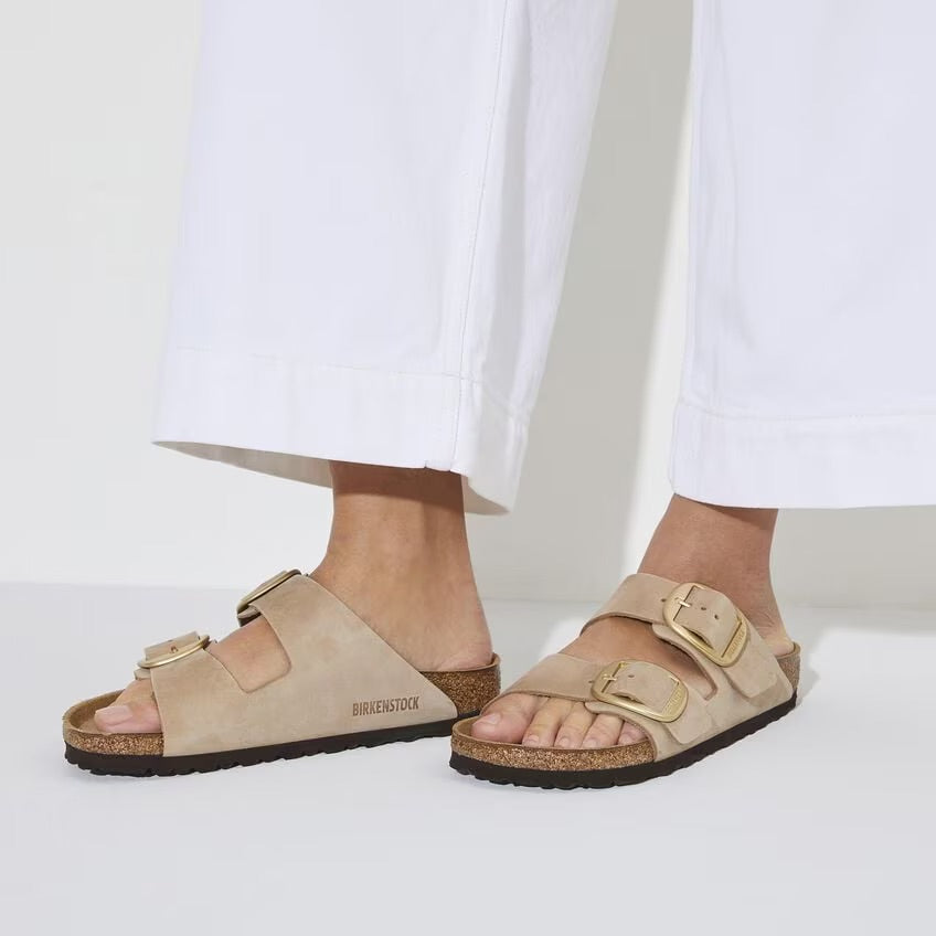 Women's Arizona Big Buckle Sandcastle Nubuck Leather