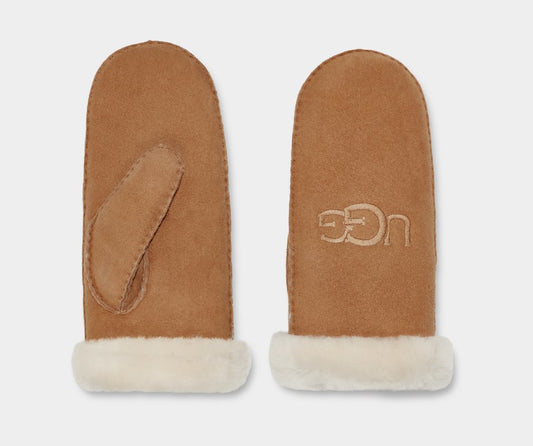 Women's Shearling UGG Embroider Mitten