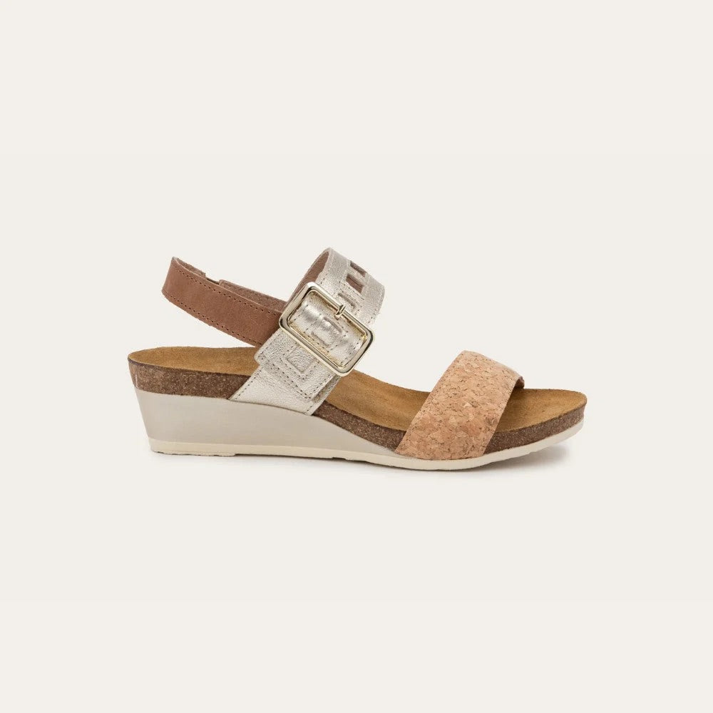 Women's Dynasty Wedge Sandal Latte Brown/Cork/Radiant Gold