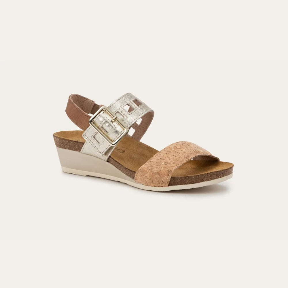 Women's Dynasty Wedge Sandal Latte Brown/Cork/Radiant Gold