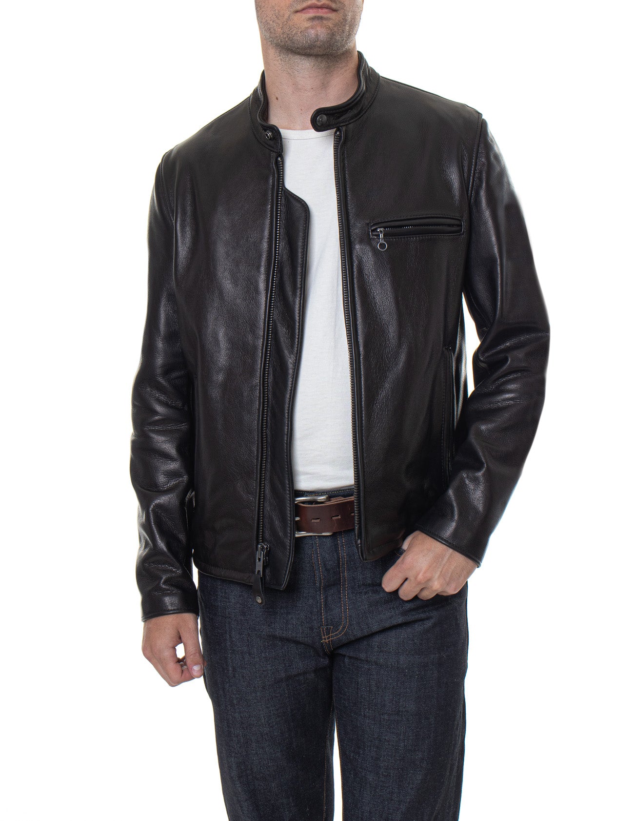 Schott NYC 530 Cafe Racer Leather Jacket