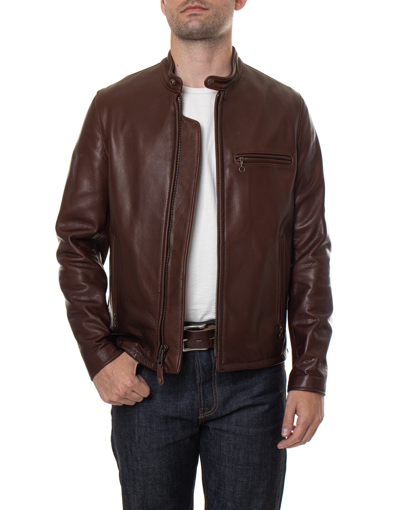 Schott NYC 530 Cafe Racer Leather Jacket