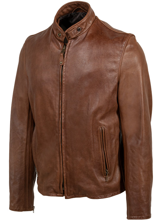 Vintaged Cowhide Café Racer Leather Jacket