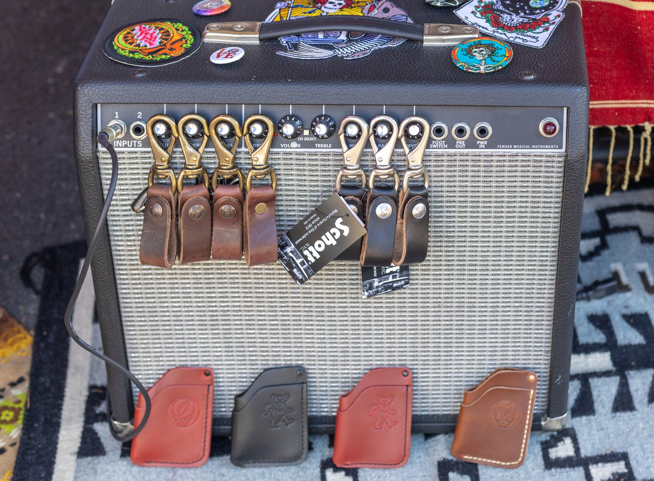 Schott NYC x Grateful Dead Leather Keychain