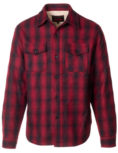Schott NYC Plaid Wool Blend Faux Sherpa Lined CPO Shirt