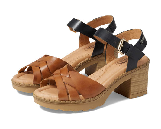 Canarias Leather Block Heeled Sandals