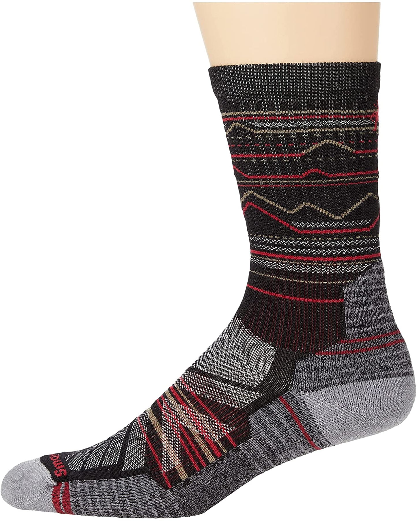 Hike Light Cushion Mountain Range Pattern Crew Sock